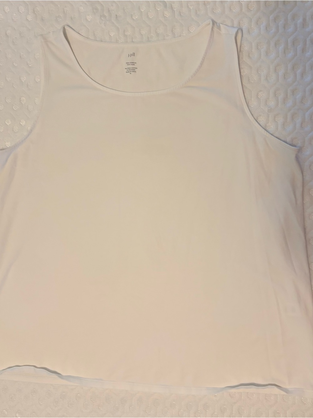 J. Jill White Pima Stretch Knit Tank Top